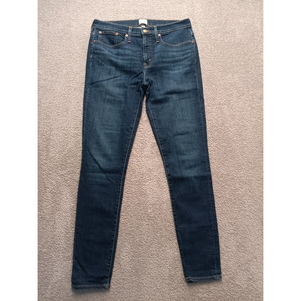 J.Crew 8" Toothpick Skinny Jeans Women's 31T Tall Dark Stretch Denim Mid Rise